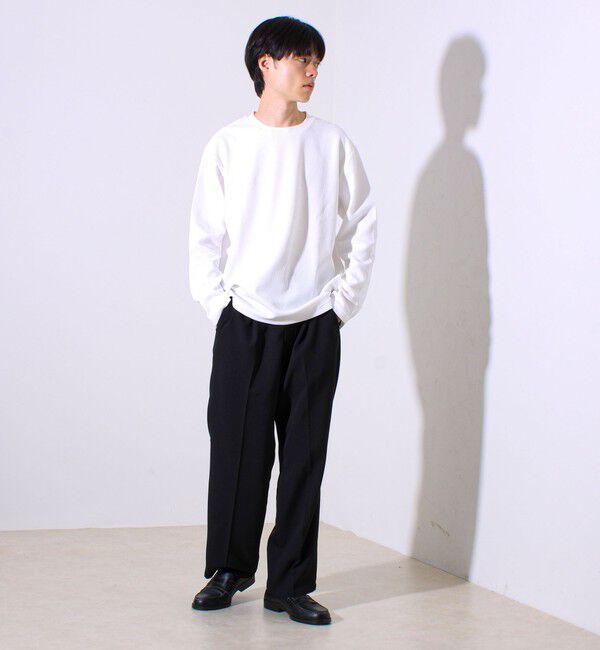 GLOSTER「【シリーズ累計人気】【ジャケットのインナーにおすすめ】ふくれジャガードロンT」|Tシャツ・カットソー|