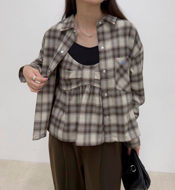 fredy emue「オンブレーチェックキャミビスチェ」|キャミソール|