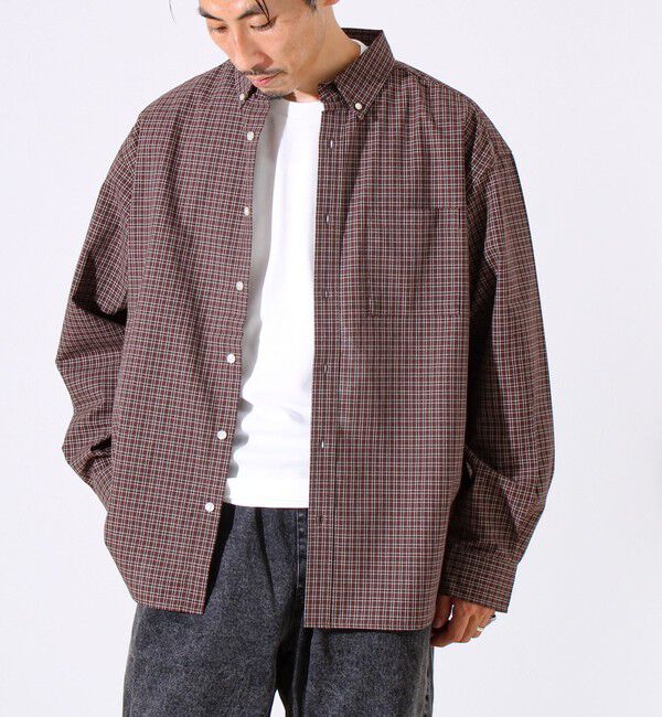 GLOSTER「【シャツ＋Tシャツの2点セット】TC平織 小柄チェックアンサンブル」|シャツ・ブラウス|