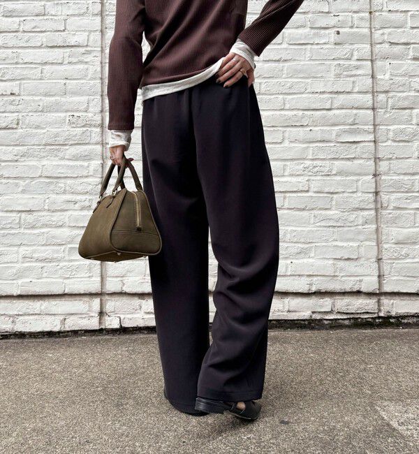 fredy emue「【リピーター続出！/高身長サイズあり】とろみWarmストレートイージーパンツ」|チノ|