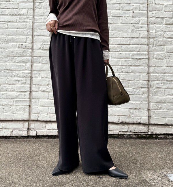 fredy emue「【リピーター続出！/高身長サイズあり】とろみWarmストレートイージーパンツ」|チノ|