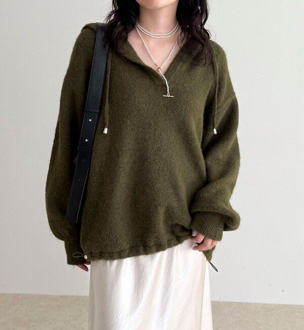 fredy emue「フード付きニットプルオーバー」|ニット・セーター|