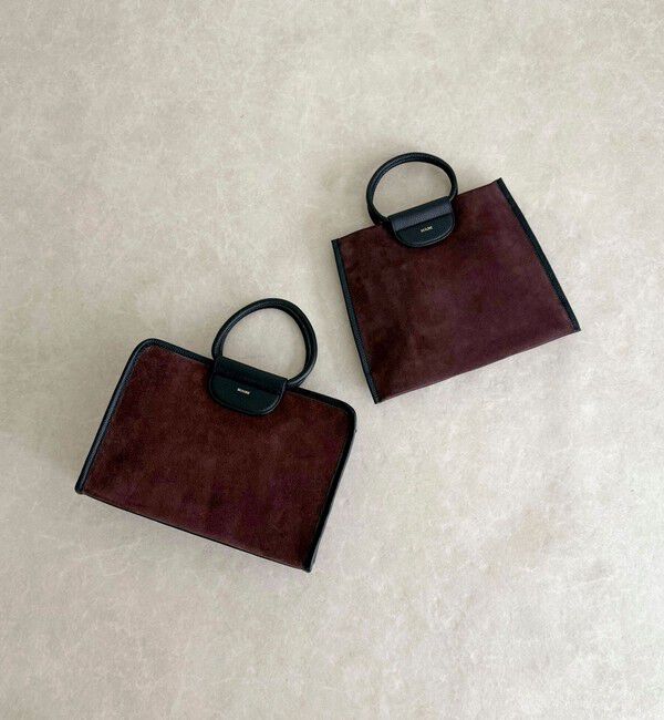 fredy emue「スエード配色ボックスボストンバッグ」|ショルダー・メッセンジャー|