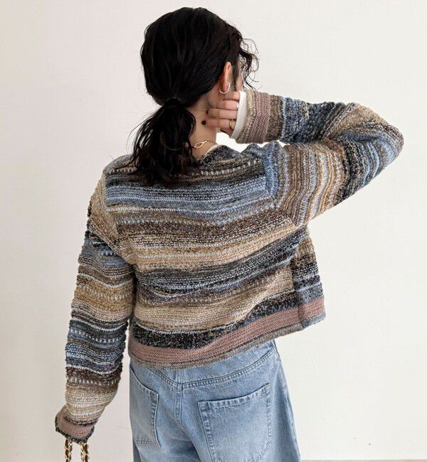 fredy emue「ツイードボーダーカーディガン」|カーディガン|