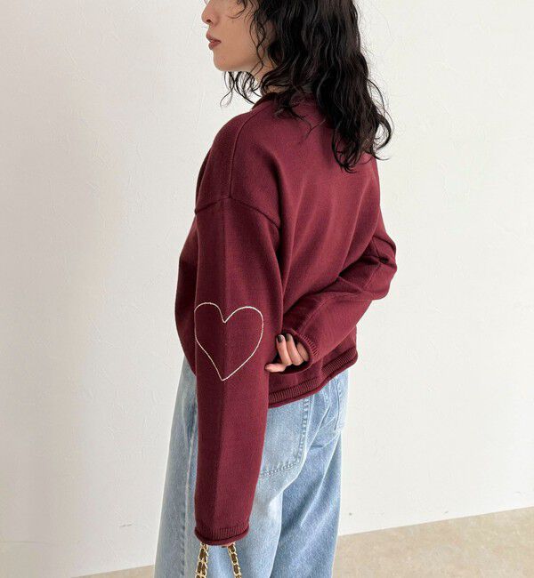 fredy emue「ハートステッチニットプルオーバー」|ニット・セーター|ボルドー