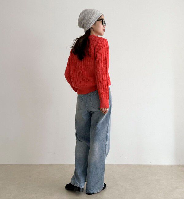 fredy emue「FR刺繍ケーブル柄ちびポケニットプルオーバー」|ニット・セーター|