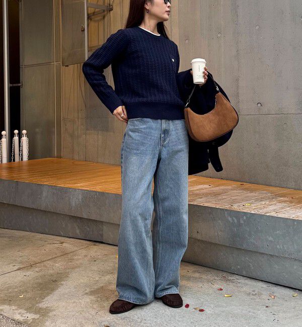 fredy emue「FR刺繍ケーブル柄ちびポケニットプルオーバー」|ニット・セーター|