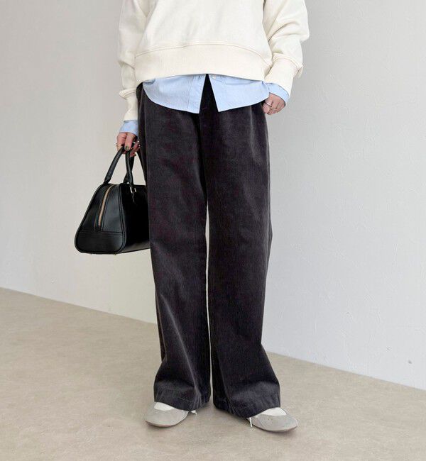 fredy emue「コーデュロイストレートパンツ」|チノ|チャコールグレー