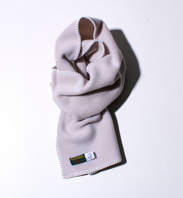 GLOSTER「【GLOSTER別注】【TWEEDMILL】ブランケットステッチフリーススカーフ」|マフラー|アイボリー