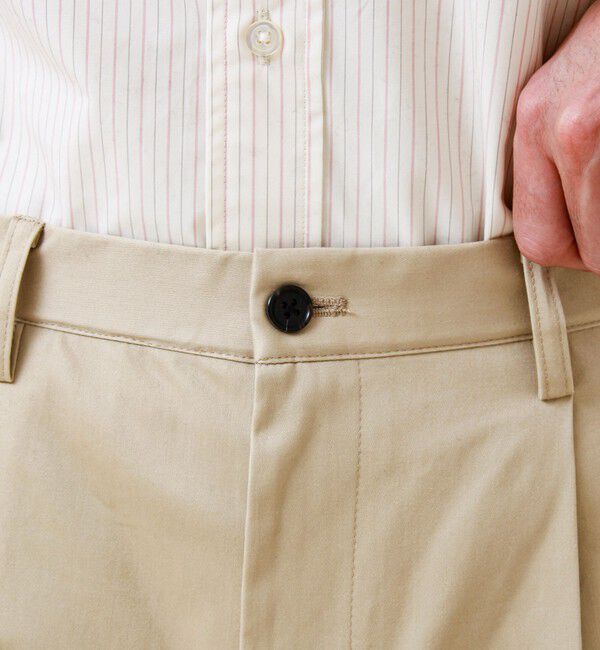 GLOSTER「【大人の万能パンツ】タックチノイージートラウザー」|チノ|