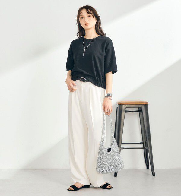 fredy emue「カットジョーゼット5分袖プルオーバー」|Tシャツ・カットソー|