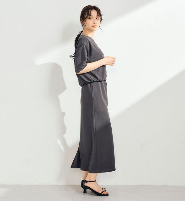 fredy emue「カットジョーゼット5分袖プルオーバー」|Tシャツ・カットソー|