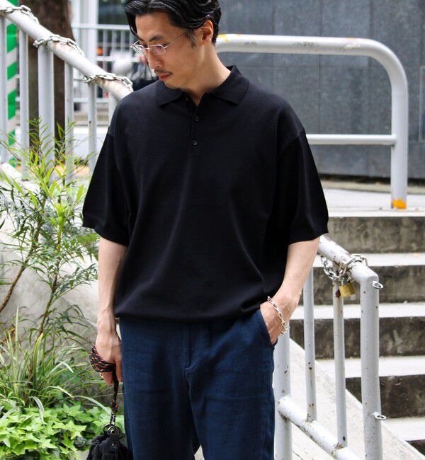 GLOSTER「【ラクなのに上品】コットンタッチリラックスポロ」|ポロシャツ|