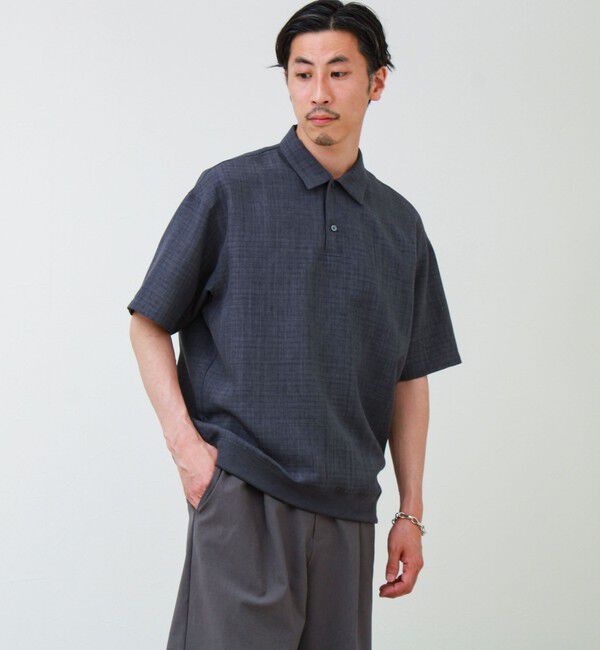 GLOSTER「【セットアップ対応】リネンライクキャンバスポロ」|ポロシャツ|