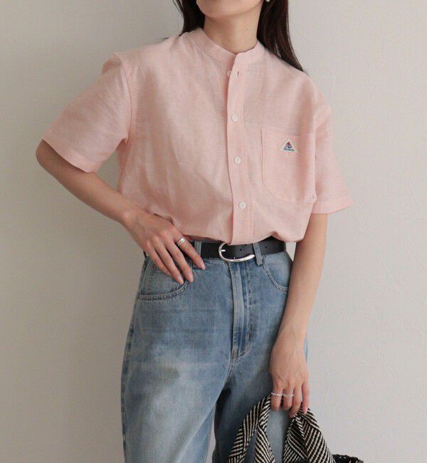 fredy emue「【GEVACO/ゲバコ】綿麻バンドカラーシャツ」|シャツ・ブラウス|オレンジ系その他