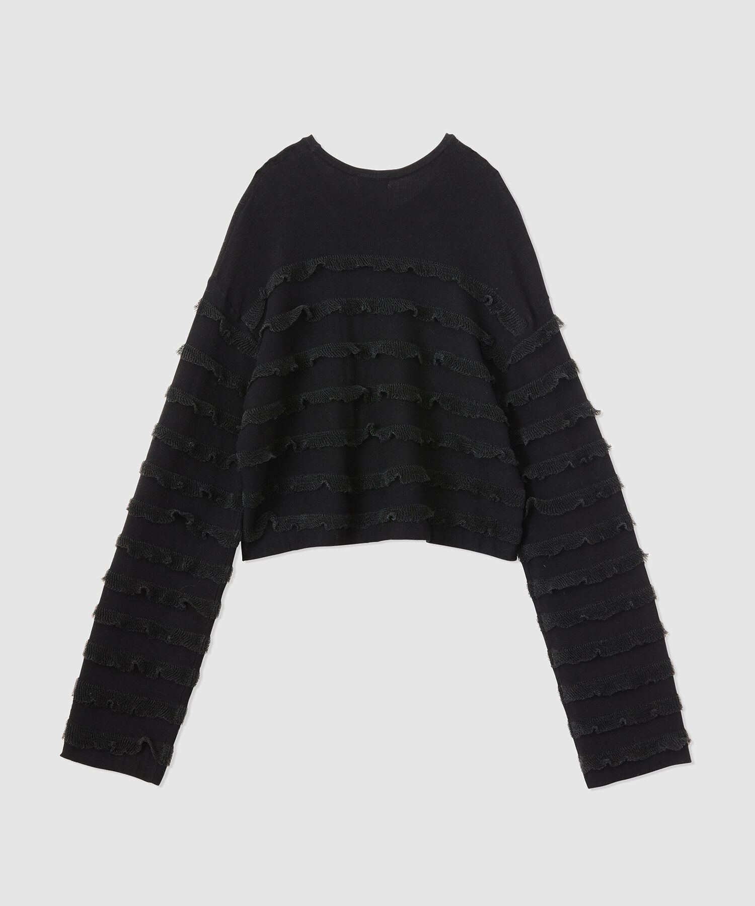 ROP&Eacute;「フリルボーダーニットショートプルオーバー」|ニット・セーター|