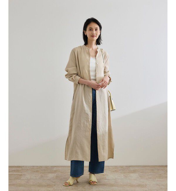 ROPE「【WEB・一部店舗限定】フロントオープンシャツワンピース/洗える」|ワンピース|
