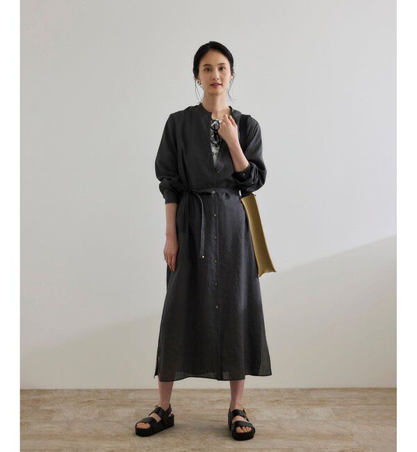 ROPE「【WEB・一部店舗限定】フロントオープンシャツワンピース/洗える」|ワンピース|