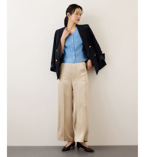 ROPE「ランタンスリーブシルクライクブラウス/イージーケア」|シャツ・ブラウス|