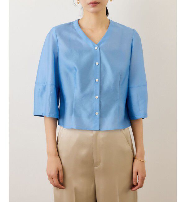 ROPE「ランタンスリーブシルクライクブラウス/イージーケア」|シャツ・ブラウス|