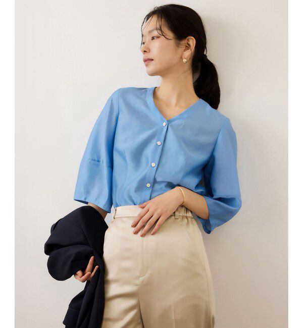 ROPE「ランタンスリーブシルクライクブラウス/イージーケア」|シャツ・ブラウス|
