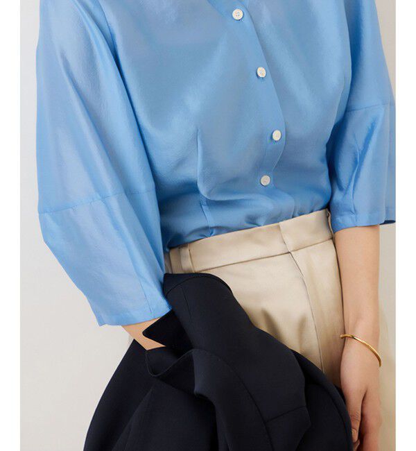 ROPE「ランタンスリーブシルクライクブラウス/イージーケア」|シャツ・ブラウス|