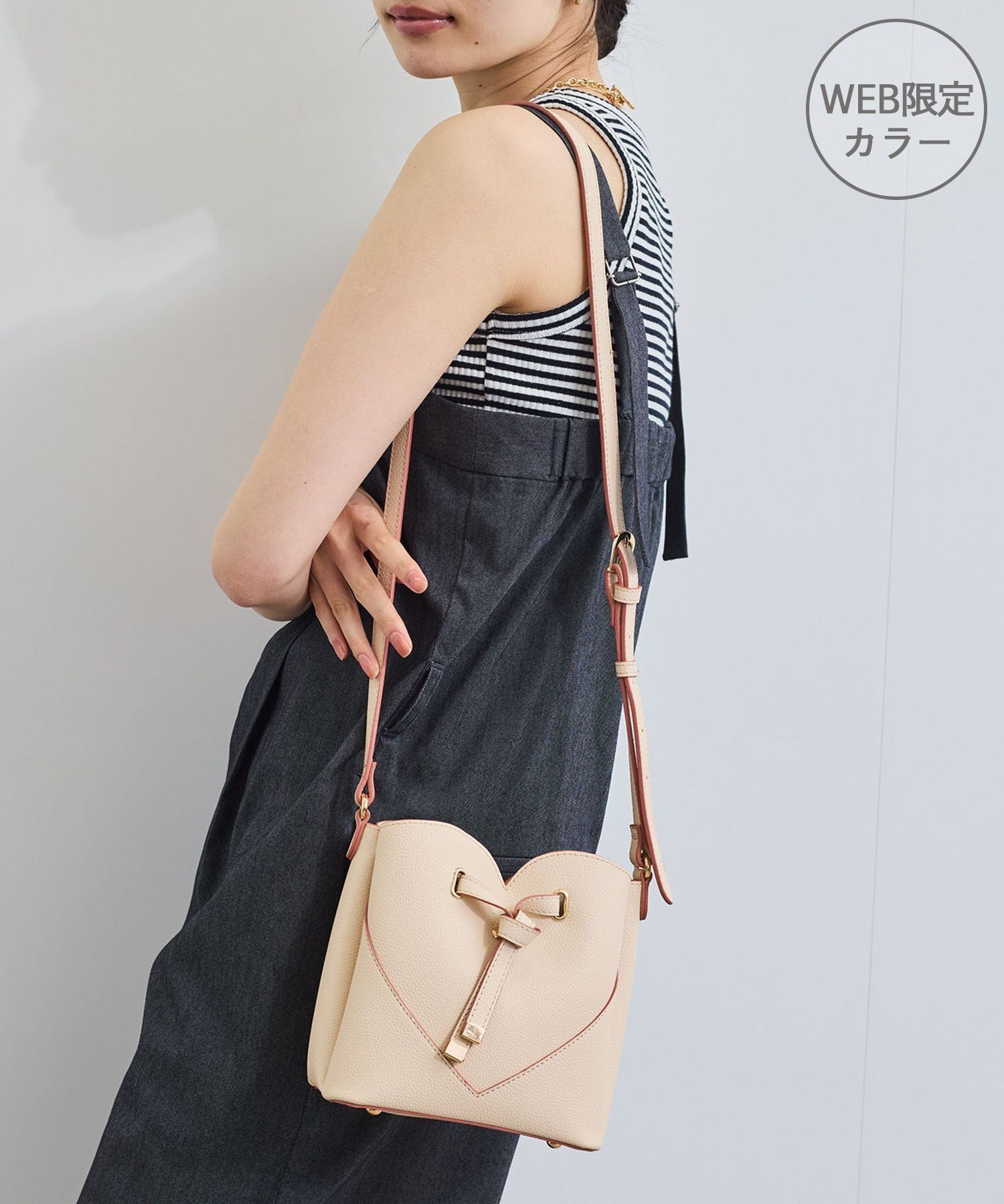 VIS「ハートカットバッグ(スモール)」|ショルダー・メッセンジャー|ベージュ系(28)