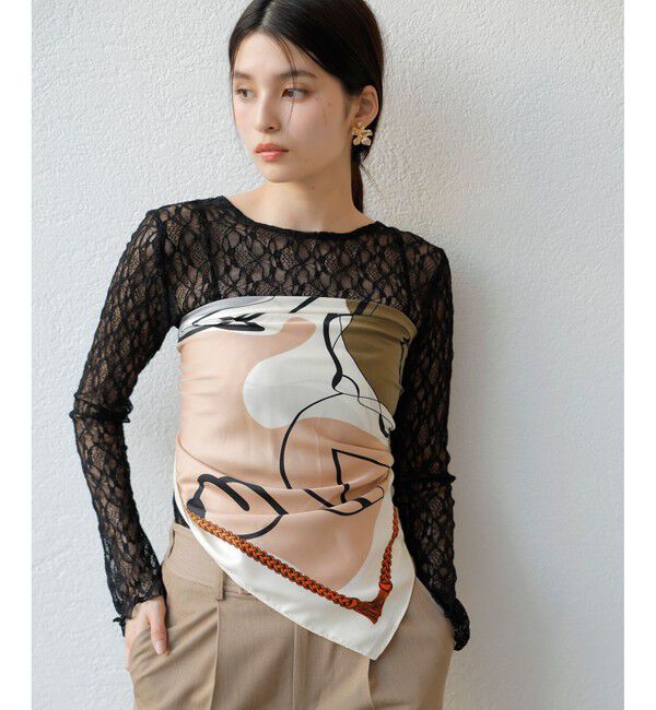 VIS「クルーネックインナートップス（レース・チェック・ラメ・シアー）」|Tシャツ・カットソー|