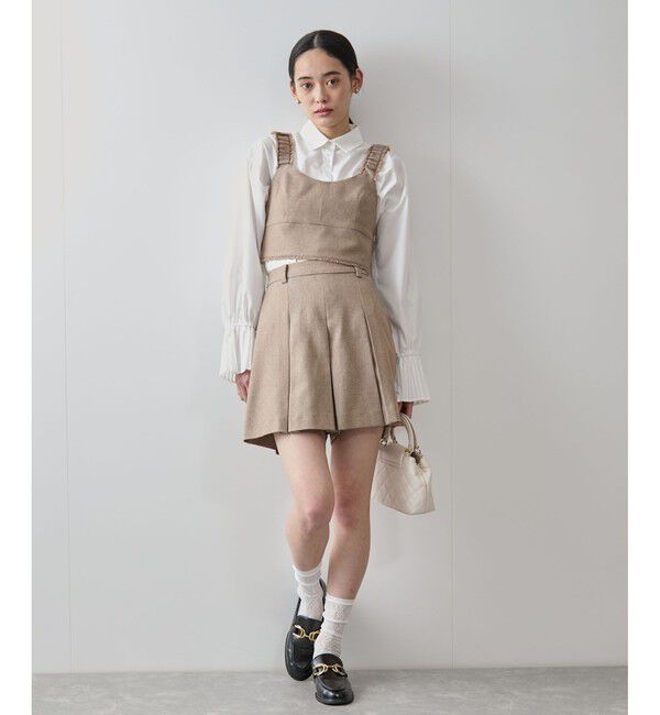 VIS「サマーツイードタックフレアショートパンツ」|チノ|