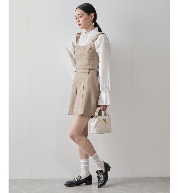VIS「サマーツイードタックフレアショートパンツ」|チノ|