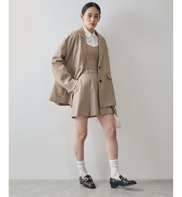 VIS「サマーツイードタックフレアショートパンツ」|チノ|