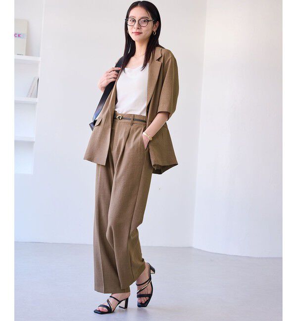 VIS「【美easy】ハーフスリーブジャケット/セットアップ対応・洗える」|テーラードジャケット|