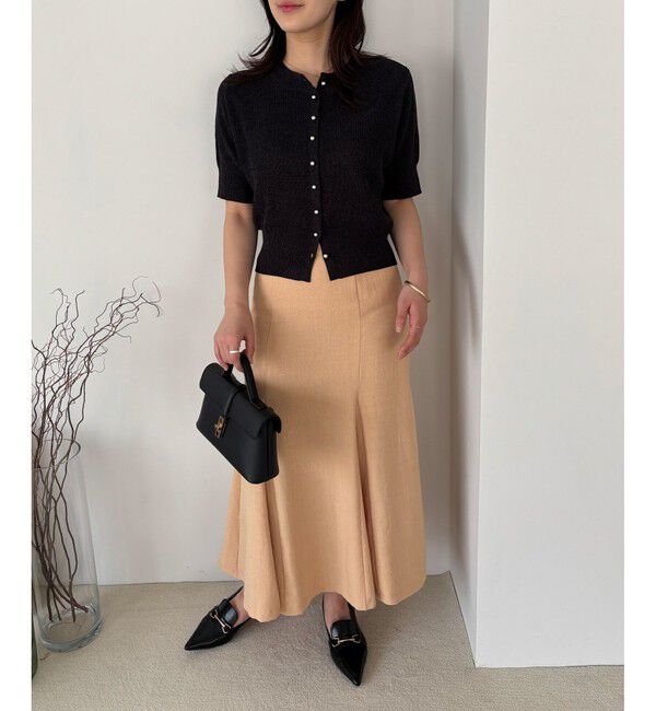 VIS「【WEB限定】多釦ハーフスリーブサマーニットカーディガン」|カーディガン|