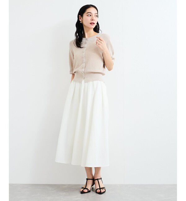 VIS「【WEB限定】多釦ハーフスリーブサマーニットカーディガン」|カーディガン|
