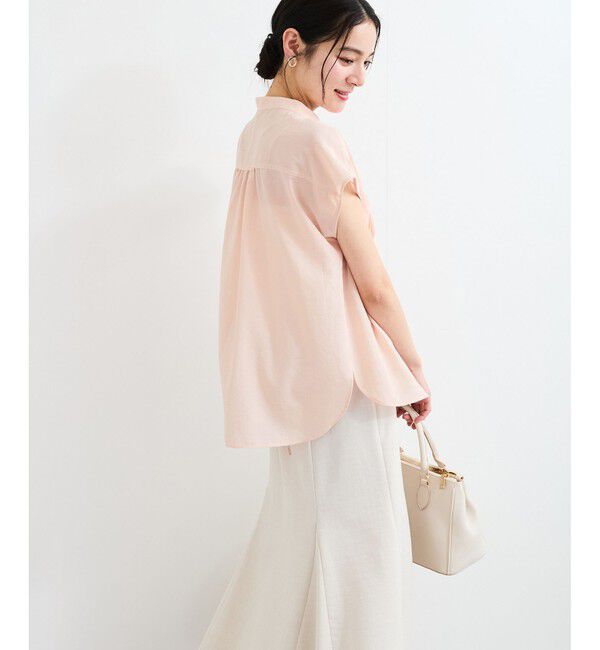 VIS「【接触冷感/洗える】気流染めスモッキングブラウス」|シャツ・ブラウス|