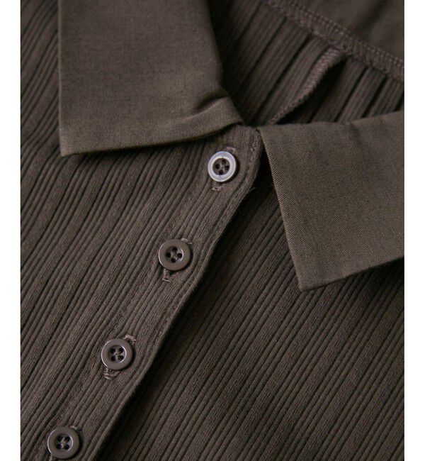 VIS「ポロ衿ランダムリブワンピース」|ワンピース|