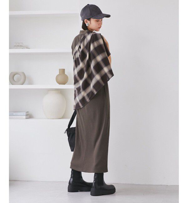 VIS「ポロ衿ランダムリブワンピース」|ワンピース|