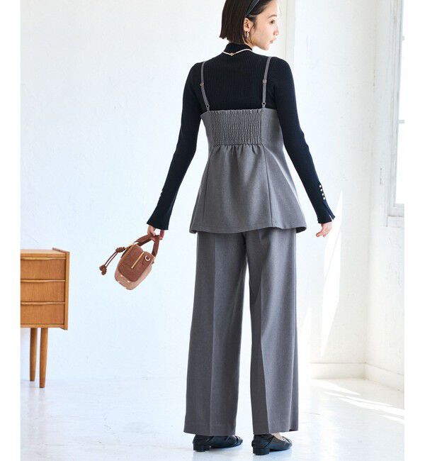 VIS「【美easy】ウーリッシュチュニック丈ビスチェ【セットアップ対応/洗える】」|キャミソール|