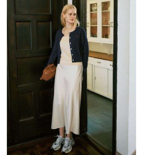 VIS「【POLO BCS】VIS別注ミニケーブルノーカラーニットカーディガン」|カーディガン|