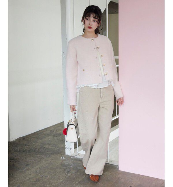 VIS「接結ミニフェザーニットジャケットカーディガン/一部WEB限定カラー」|カーディガン|