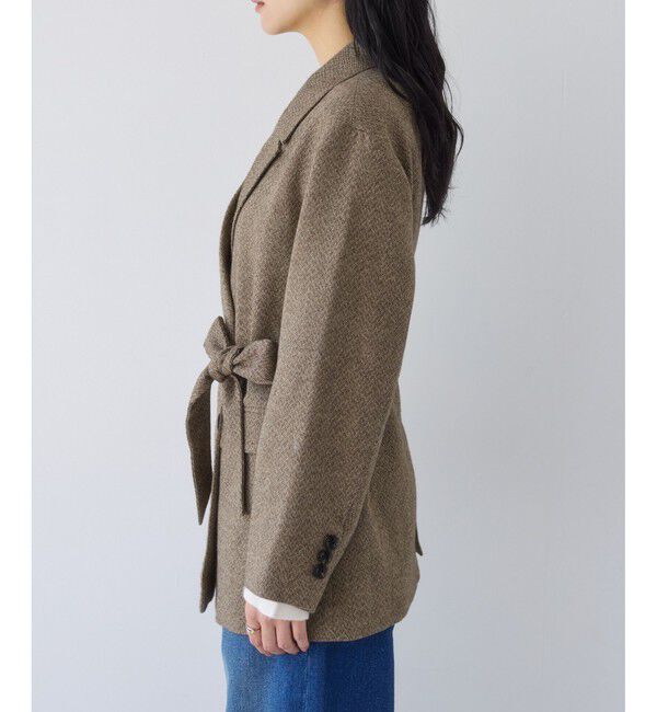 VIS「ヘリンボーンツイードベルテッドジャケット/セットアップ対応」|テーラードジャケット|