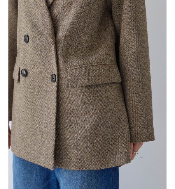 VIS「ヘリンボーンツイードベルテッドジャケット/セットアップ対応」|テーラードジャケット|