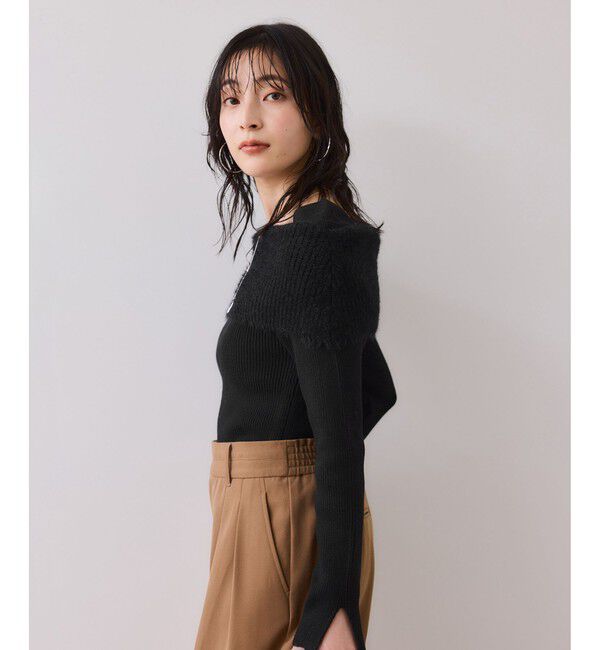 VIS「フェザーヤーンオフショルもちもちリブニット/イージーケア」|ニット・セーター|
