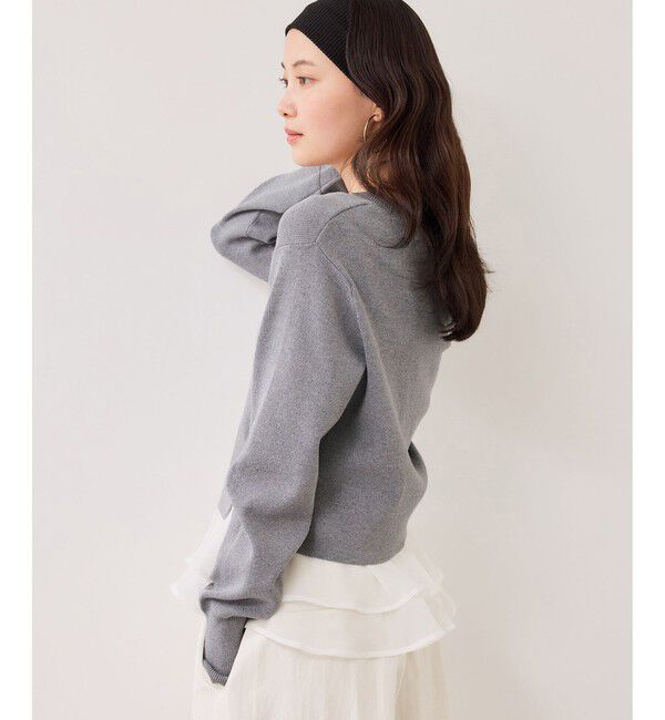 VIS「ペプラムオーガンジードッキングニットプルオーバー」|ニット・セーター|