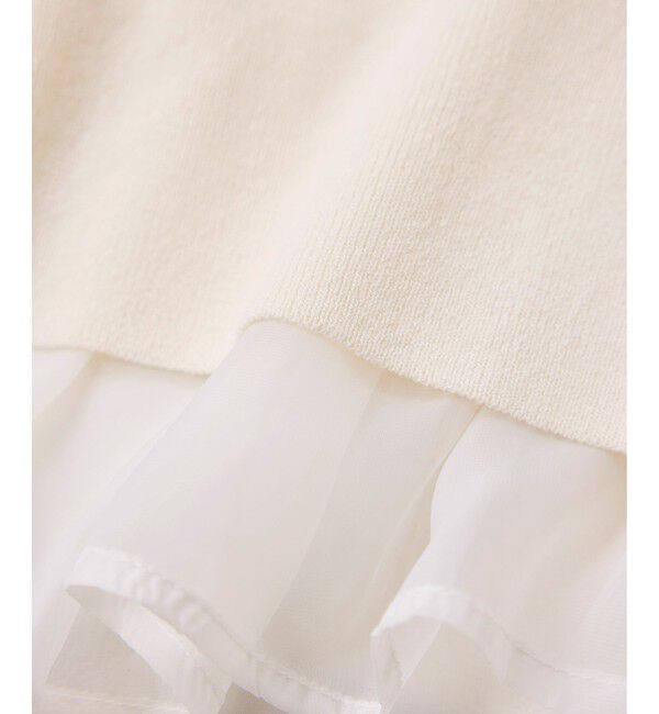 VIS「ペプラムオーガンジードッキングニットプルオーバー」|ニット・セーター|