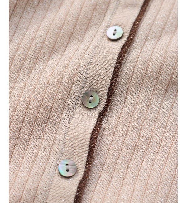 VIS「ポロ襟配色シアーリブカーディガン/イージーケア」|カーディガン|