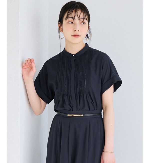 VIS「気流染めピコピンタック半袖ブラウス/接触冷感」|シャツ・ブラウス|