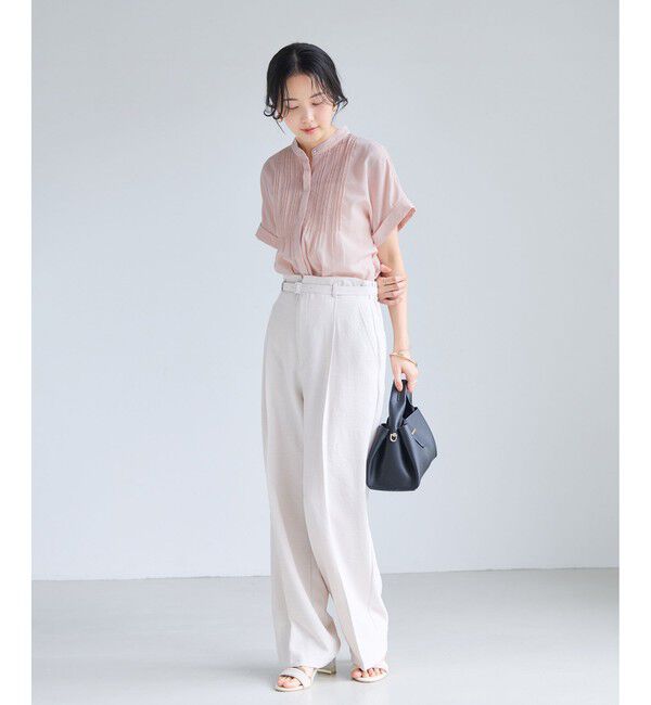 VIS「気流染めピコピンタック半袖ブラウス/接触冷感」|シャツ・ブラウス|