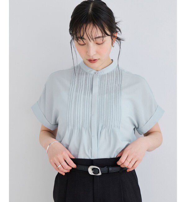 VIS「気流染めピコピンタック半袖ブラウス/接触冷感」|シャツ・ブラウス|