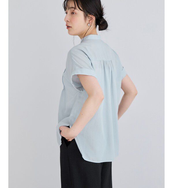 VIS「気流染めピコピンタック半袖ブラウス/接触冷感」|シャツ・ブラウス|